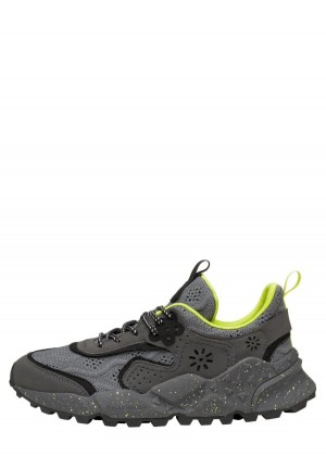 Black Flower Mountain Kotetsu Uni Men's Sneakers | ISR6838HJ