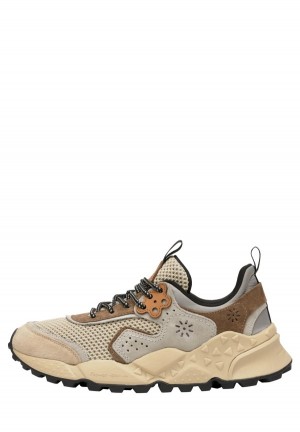 Grey Beige Flower Mountain Kotetsu Men's Sneakers | UAG309OR