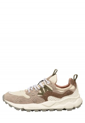 Grey Beige Flower Mountain Yamano 3 Uni Women's Sneakers | IIC3019JH