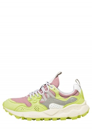 Light Green Purple Flower Mountain Yamano 3 Women's Sneakers | UPY8325TI