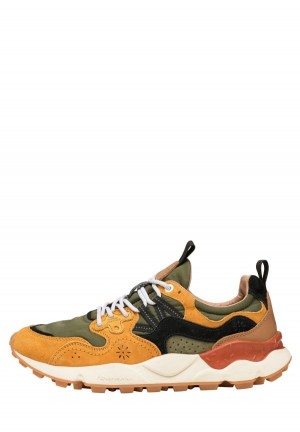 Orange Green Flower Mountain Yamano 3 Men's Sneakers | LGR3513JS