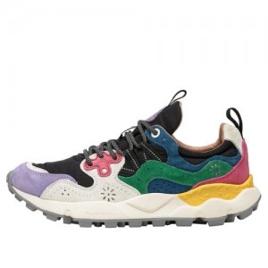 Purple Black White Flower Mountain Yamano 3 Women's Sneakers | JIA4636HJ