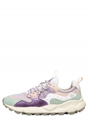 Purple Turquoise Flower Mountain Yamano 3 Women's Sneakers | VNV3335RR