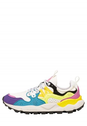 White Blue Yellow Flower Mountain Yamano 3 Uni Women's Sneakers | NGK6998JV