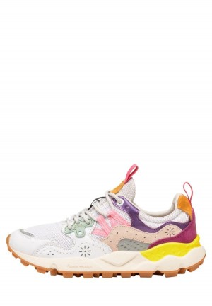 White Purple Flower Mountain Yamano 3 Women's Sneakers | LUF8136YU