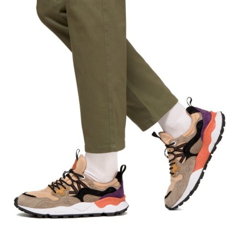 Beige Flower Mountain Yamano 3 Men's Sneakers | EDR3730NA