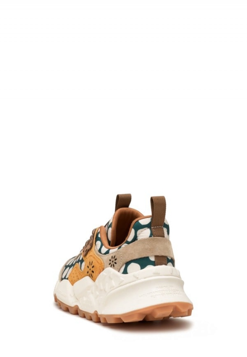 Beige Green Flower Mountain Kotetsu Women's Sneakers | WXK8784HM