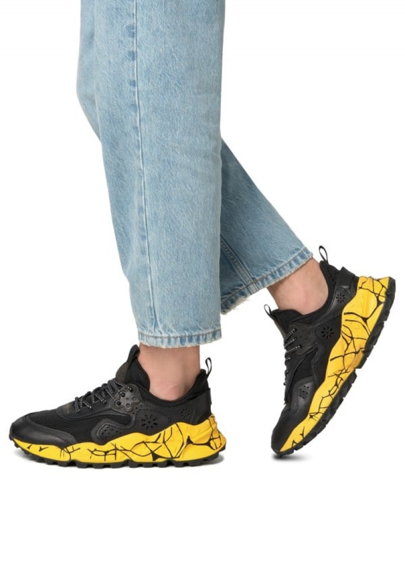 Black Flower Mountain Kotetsu Uni Men's Sneakers | CUZ6954GP