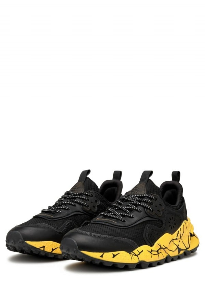 Black Flower Mountain Kotetsu Uni Men's Sneakers | CUZ6954GP