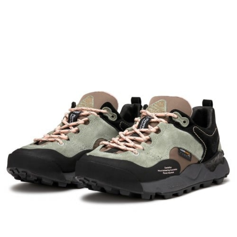 Black Green Flower Mountain Back Country Hkdelic Men's Sneakers | GNC5815WK