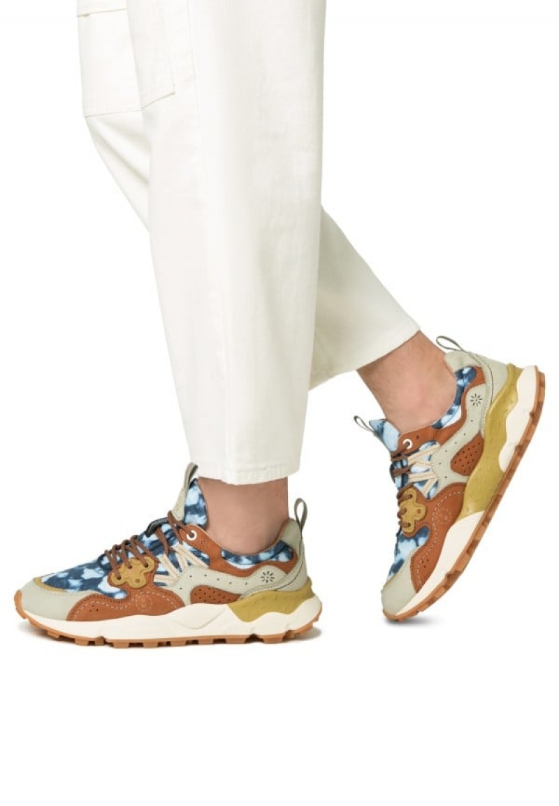 Blue Brown Flower Mountain Yamano 3 Uni Uw Men's Sneakers | BYG770BG