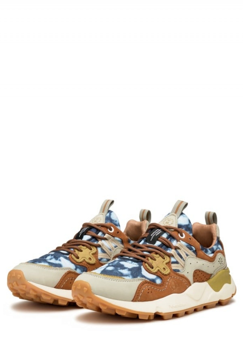 Blue Brown Flower Mountain Yamano 3 Uni Uw Men's Sneakers | BYG770BG