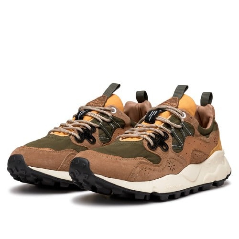 Brown Flower Mountain Yamano 3 Men's Sneakers | YUS427EA