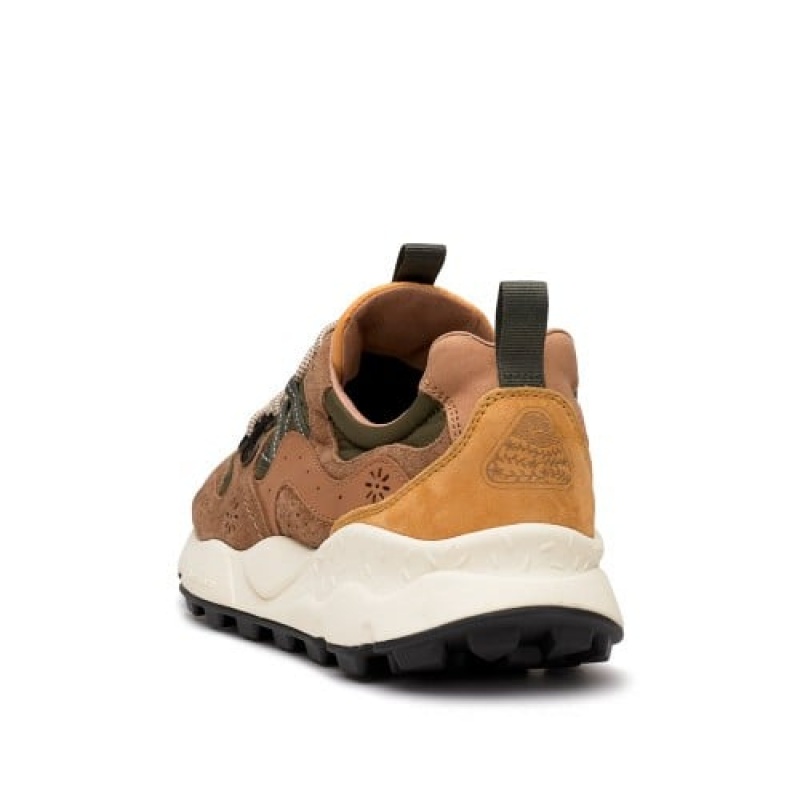 Brown Flower Mountain Yamano 3 Men's Sneakers | YUS427EA