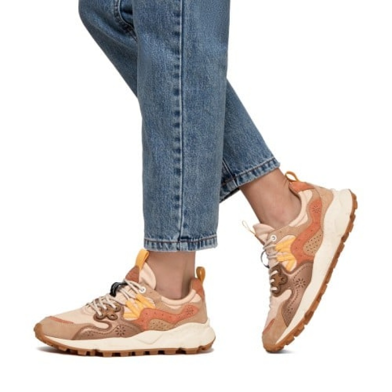 Brown Flower Mountain Yamano 3 Women's Sneakers | IVP6993FC