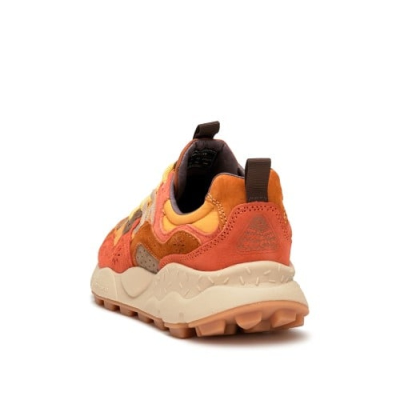 Brown Orange Flower Mountain Yamano 3 Hkdelic Men's Sneakers | ELY1624PM