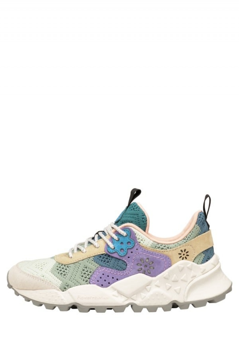 Light Blue Grey Flower Mountain Kotetsu Women\'s Sneakers | DQG4084MQ