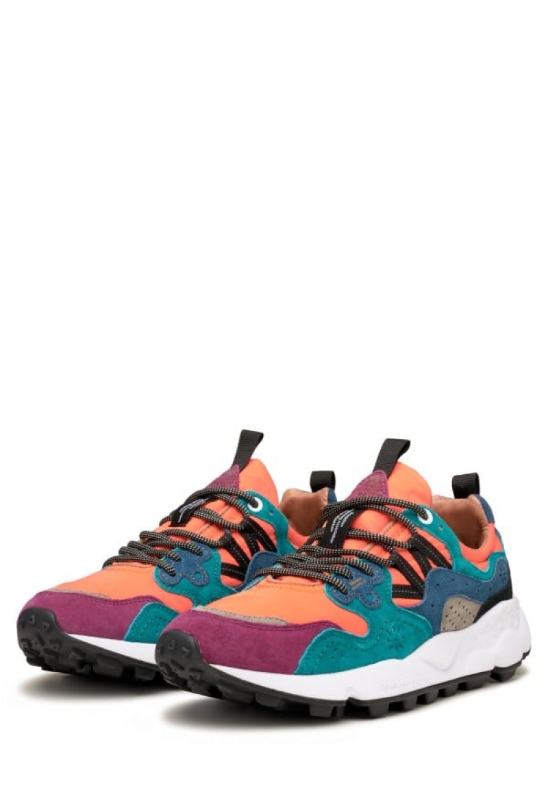 Orange Purple Flower Mountain Yamano 3 Uni Men's Sneakers | JUV2121IF