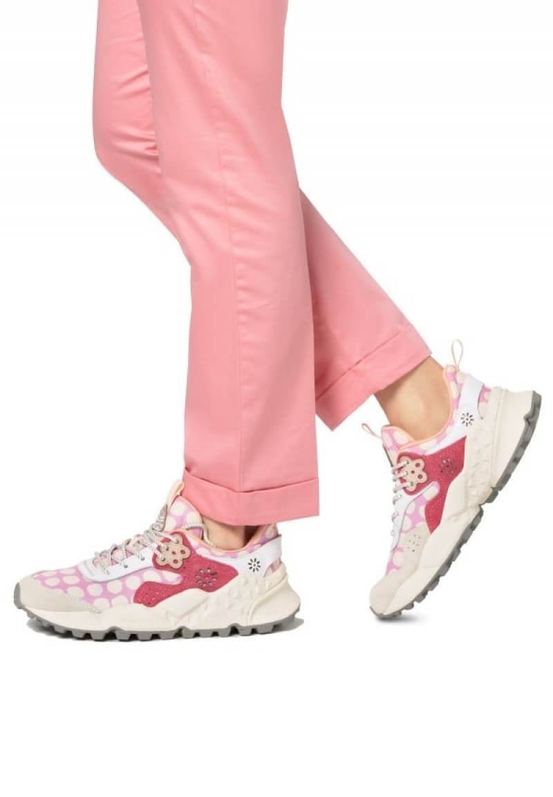 Pink Fuchsia Flower Mountain Kotetsu Women's Sneakers | NUV4511IF