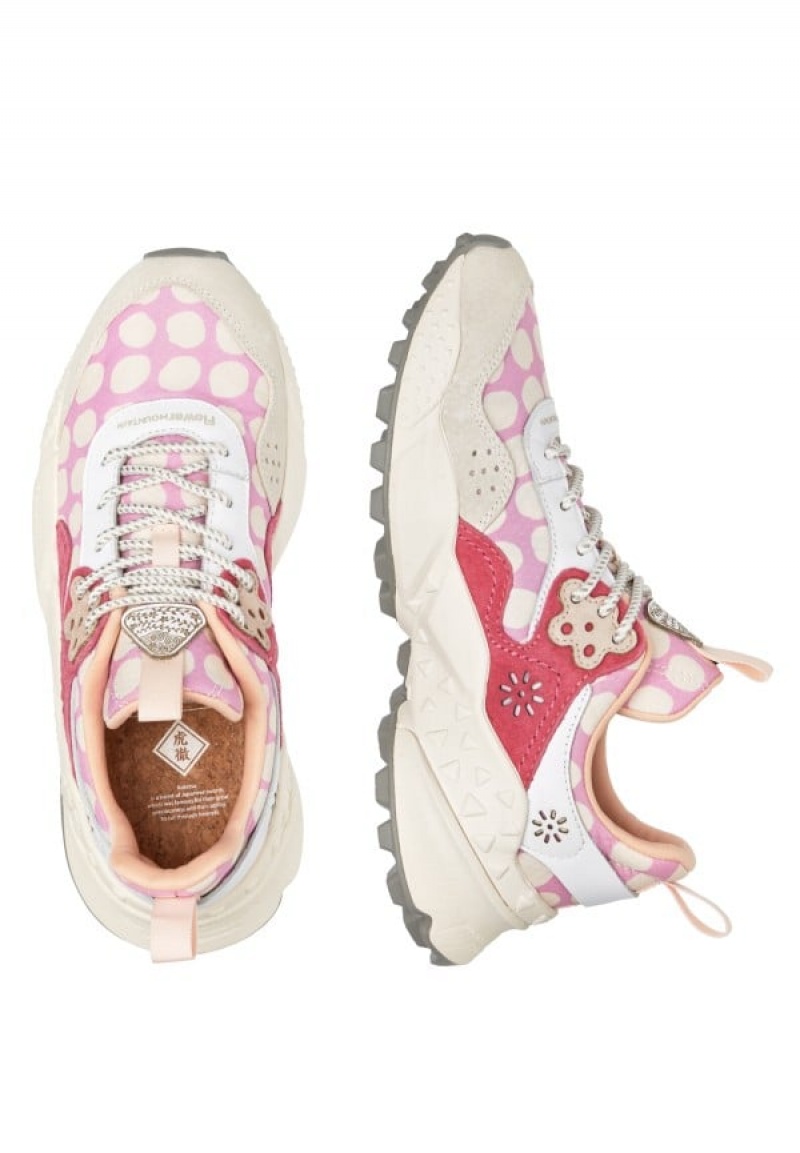 Pink Fuchsia Flower Mountain Kotetsu Women's Sneakers | NUV4511IF