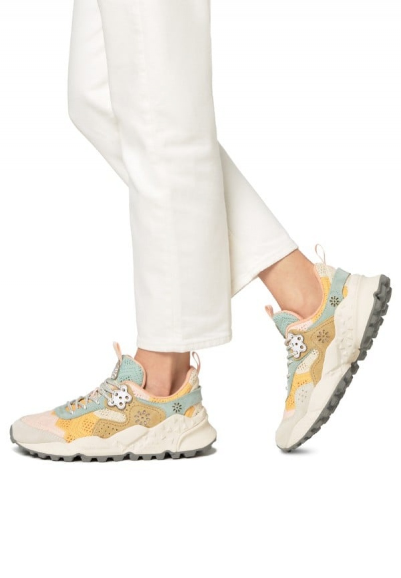 Pink Grey Flower Mountain Kotetsu Women's Sneakers | SWW659RD