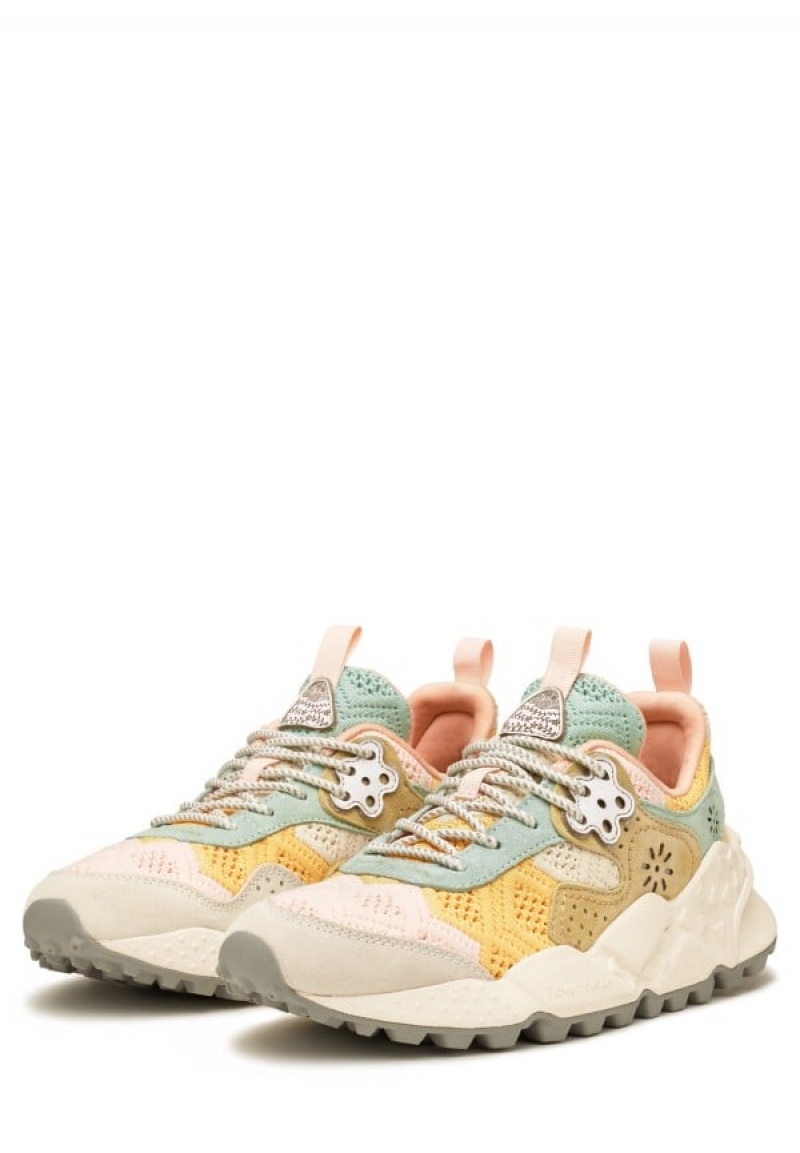 Pink Grey Flower Mountain Kotetsu Women's Sneakers | SWW659RD