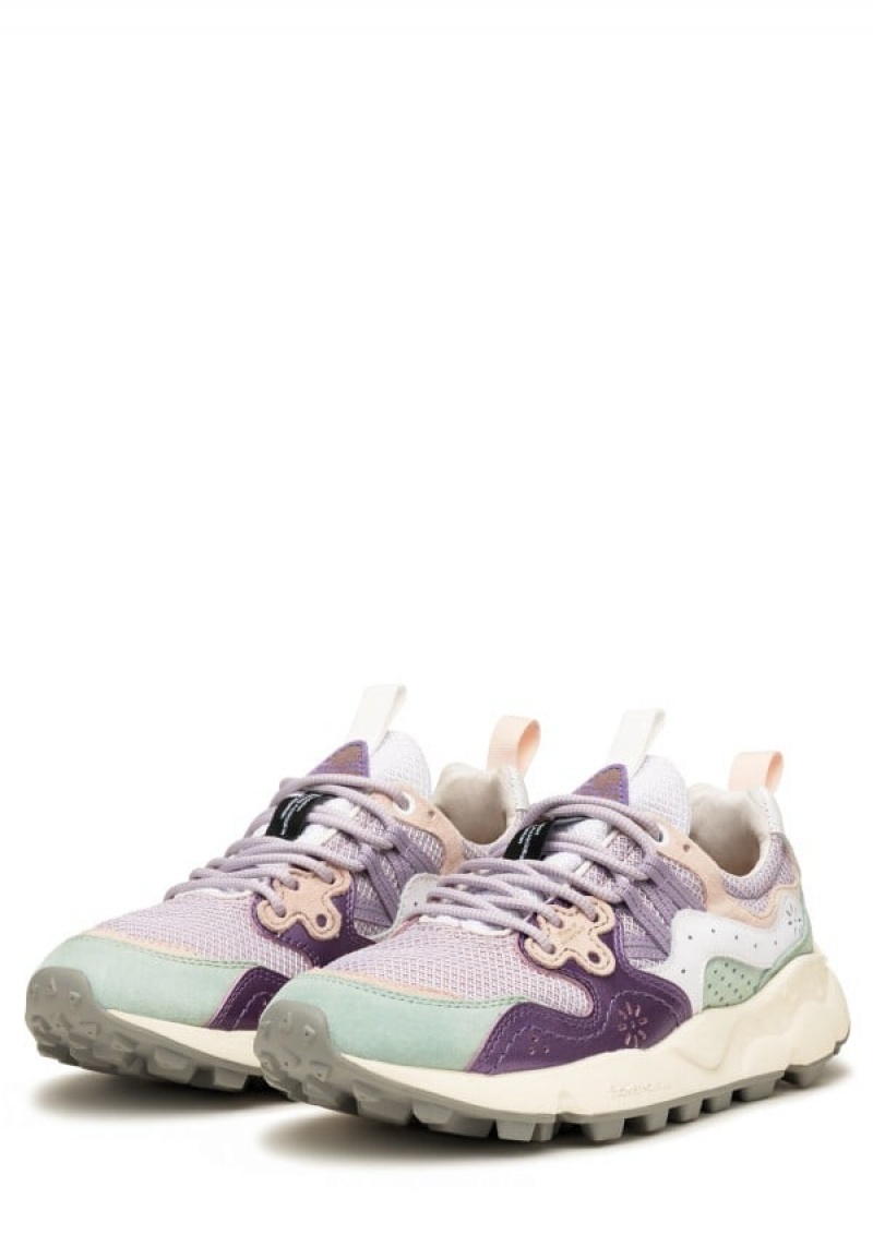 Purple Turquoise Flower Mountain Yamano 3 Women's Sneakers | VNV3335RR