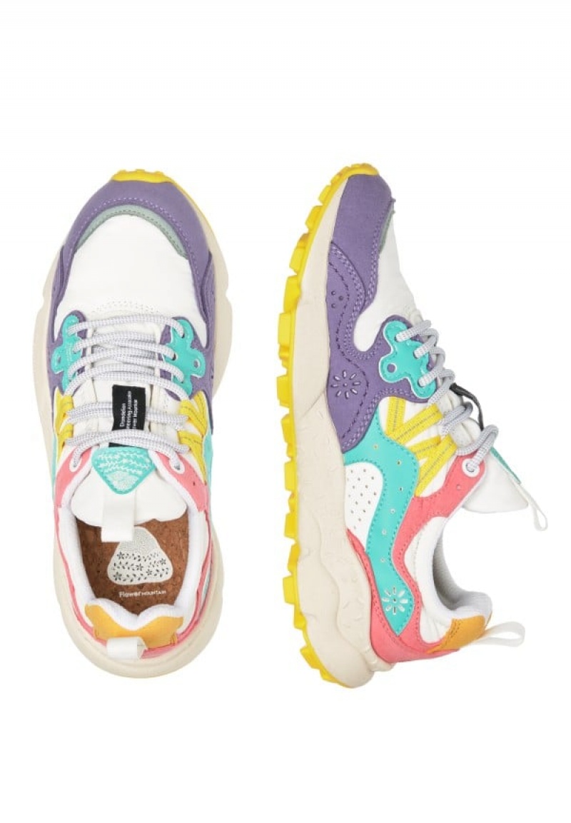 Purple White Flower Mountain Yamano 3 Women's Sneakers | IMI6628CL