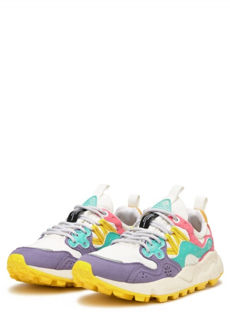 Purple White Flower Mountain Yamano 3 Women's Sneakers | IMI6628CL