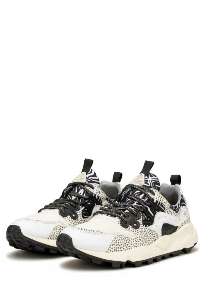 White Black Flower Mountain Yamano 3 Uni Men's Sneakers | LBL8144FQ