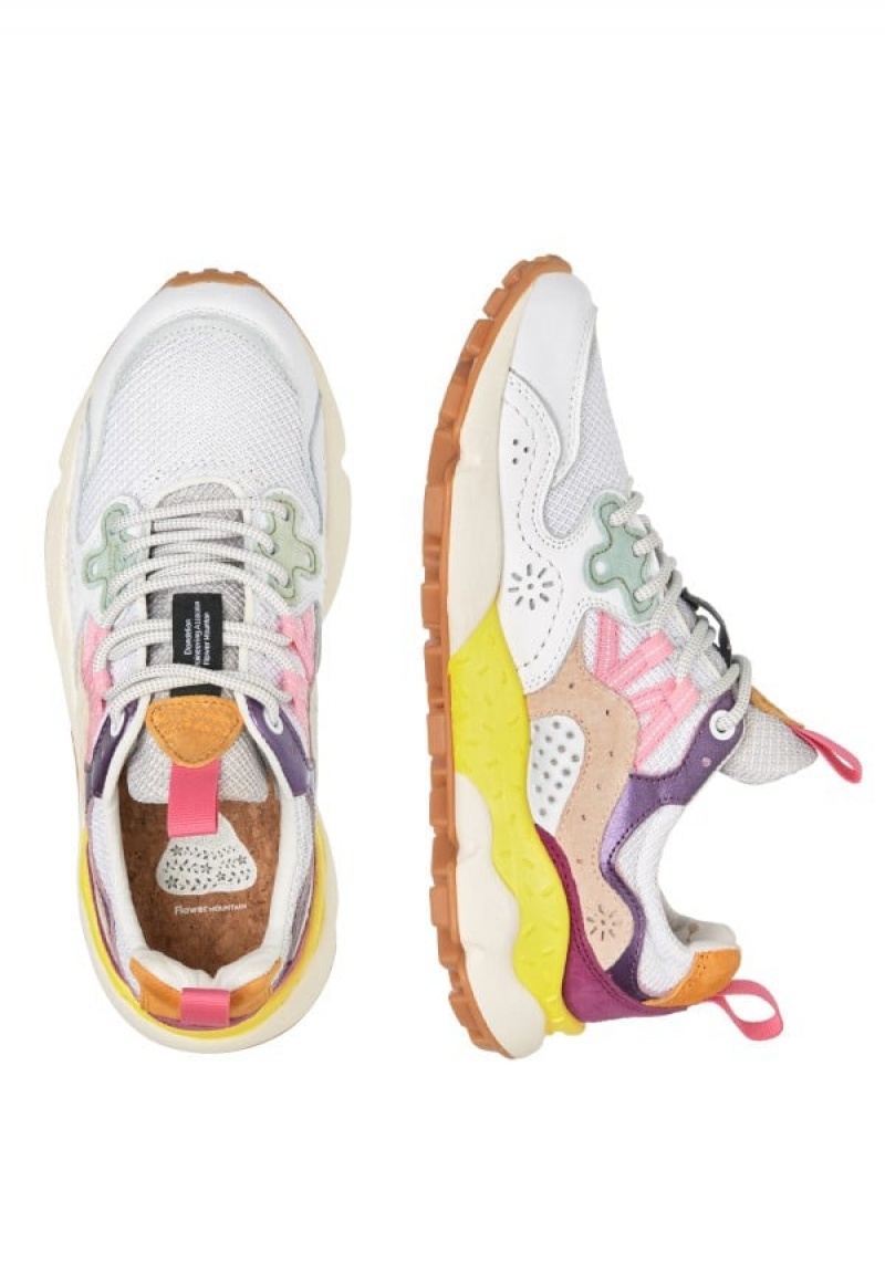 White Purple Flower Mountain Yamano 3 Women's Sneakers | LUF8136YU